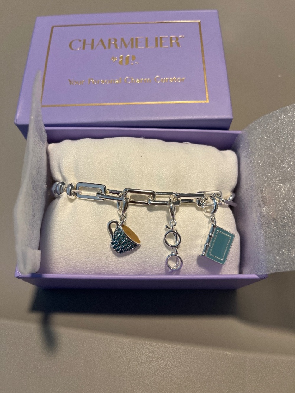 BR24565 Bookworm Bliss Charmelier Bracelet